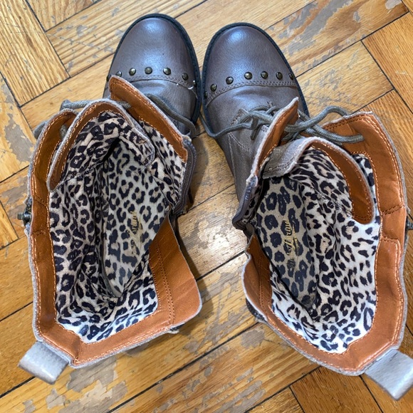 Lucky Brand Leather Nolan Studded Combat Boots - Picture 6 of 10